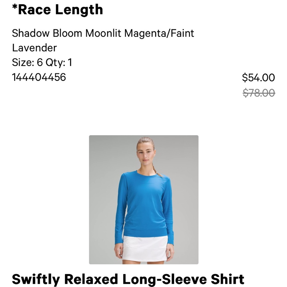 lululemon athletica Blue Long Sleeve Tee